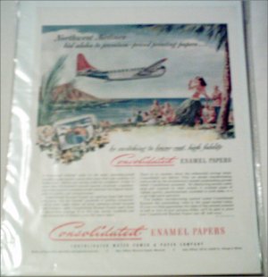 Consolidated Enamel Papers Northwest Airlines ad