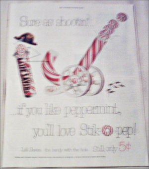 1953 STIK-O-PEP Lifesavers ad