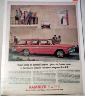 1963 American Motors Rambler Classic 4 dr station car ad
