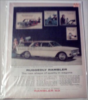 1963 American Motors Rambler Classic Six CC 4 dr stationwagon car ad