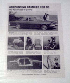 1963 American Motors Rambler Classic Six 4 dr sedan car ad