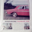 1963 American Motors Rambler Classic 770 4 dr sedan car ad
