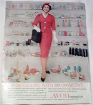 Avon Cosmetics Red Dress ad