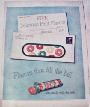 1957 Five Flavor Lifesavers Letter ad