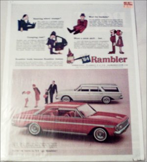 1964 American Motors Rambler Classic 770 2 dr ht & CC 4 dr stationwagon car ad