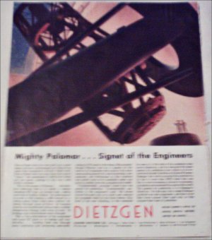 1950 Dietzgen Mt Palomar ad