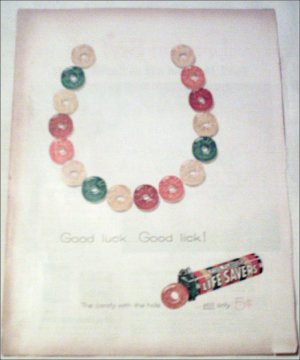 1958 Five Flavor Lifesavers Horseshoe ad
