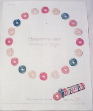 1958 Five Flavor Lifesavers Hole ad