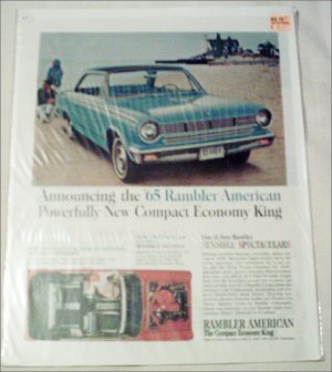 1965 American Motors Rambler American 2 dr ht car ad blue