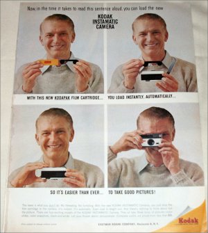 1963 Kodak Instamatic Camera Man ad