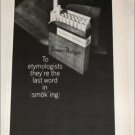 1965 Benson & Hedges Cigarette Etymologist ad
