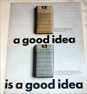 1967 Benson & Hedges 100's & Menthol 100's Cigarette ad