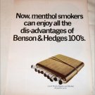 1967 Benson & Hedges Menthol 100's Cigarette ad