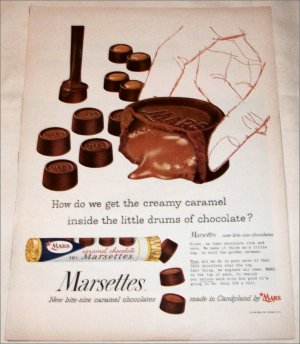 1958 Mars Marsettes Chocolates ad #1