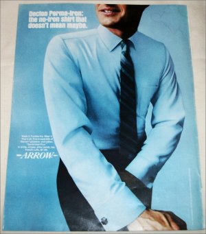 1967 Arrow Perma-Iron Blue Shirt ad