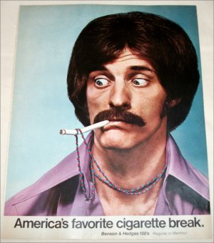 1971 Benson & Hedges 100's Cigarette Necklace ad