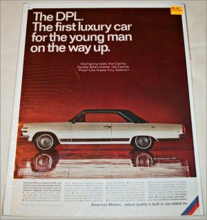 1966 American Motors Ambassador DPL 2 dr ht car ad white & black