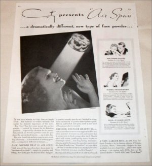 1935 Coty Air Spun Face Powder ad