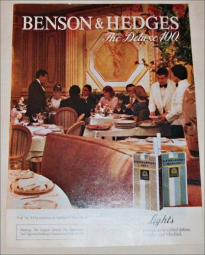 1983 Benson & Hedges Deluxe 100 Cigarette ad