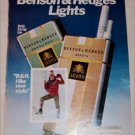 1980 Benson & Hedges Light 100's Cigarette Snowshoe ad