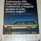 1966 American Motors Ambassador 990 4 dr stationwagon car ad