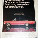 1966 American Motors Ambassador 990 convertible car ad red