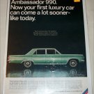 1966 American Motors Ambassador 990 4 dr sedan car ad