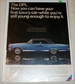 1966 American Motors Ambassador DPL 2 dr ht car ad blue & black