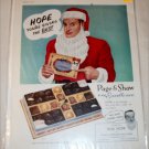 1955 Page & Shaw Par Excellence Chocolates Christmas ad with Bob Hope