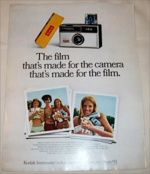 1969 Kodak Instamatic 124 Camera & Film ad
