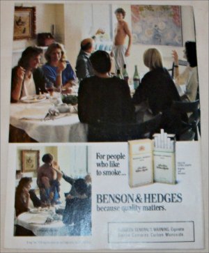 1988 Benson & Hedges 100's Cigarette ad