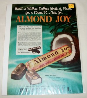 1950 Peter Paul Almond Joy Candy Bar ad