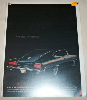1966 American Motors Rambler Marlin Car ad black