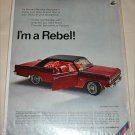 1966 American Motors Rambler Classic Rebel 2 dr ht car ad red & black