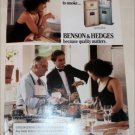 1989 Benson & Hedges 100's Cigarette Cooking ad