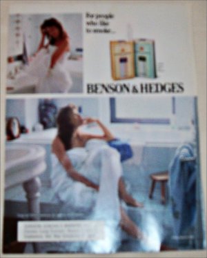 1990 Benson & Hedges 100's Cigarette Bathroom ad