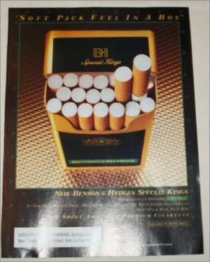1992 Benson & Hedges Special Kings Cigarette ad