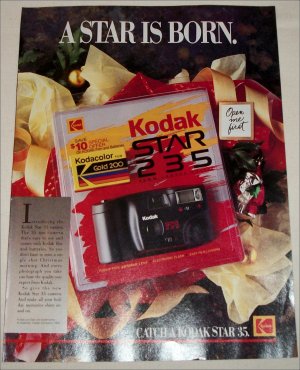 1990 Kodak Star 235 Camera & Kodacolor Gold 200 Film Christmas ad