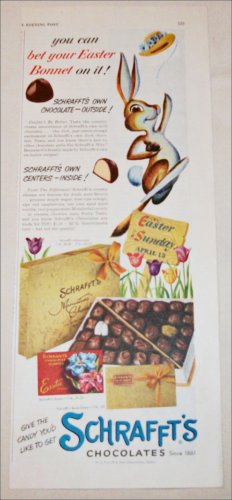 1952 Schraft's Chocolates Easter ad