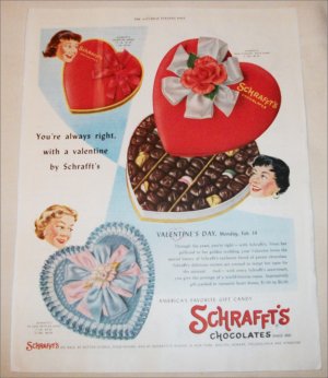 1955 Schraft's Chocolates Valentines ad