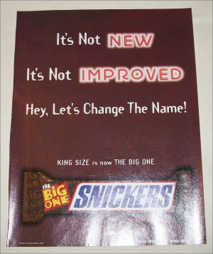 1997 Snickers Candy Bar ad