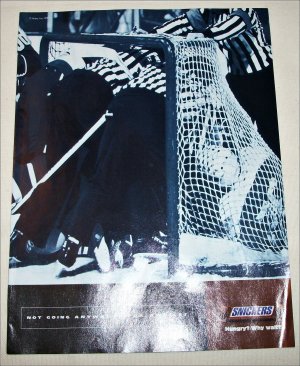 1997 Snickers Candy Bar Hockey ad