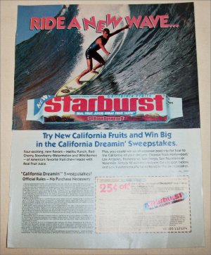 1989 Starburst Candy Sweepstakes ad