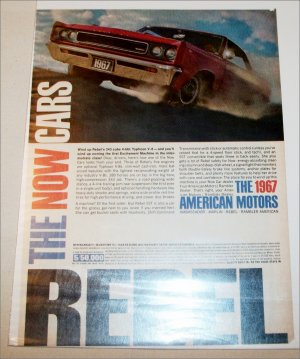 1967 American Motors Rebel SST 2 dr ht car ad red