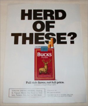 1990 Bucks Cigarette Herd Of These ad