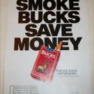 1990 Bucks Cigarette Smoke Bucks Save Money ad