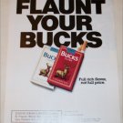 1990 Bucks Cigarette Flaunt Your Bucks ad