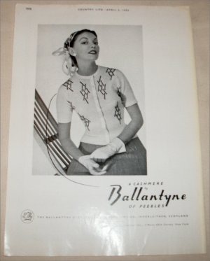 1953 Ballantyne Cashmere ad from Great Britain