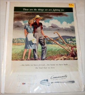 1943 Community Silverplate WWII ad