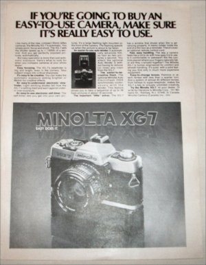 Minolta XG7 Camera ad